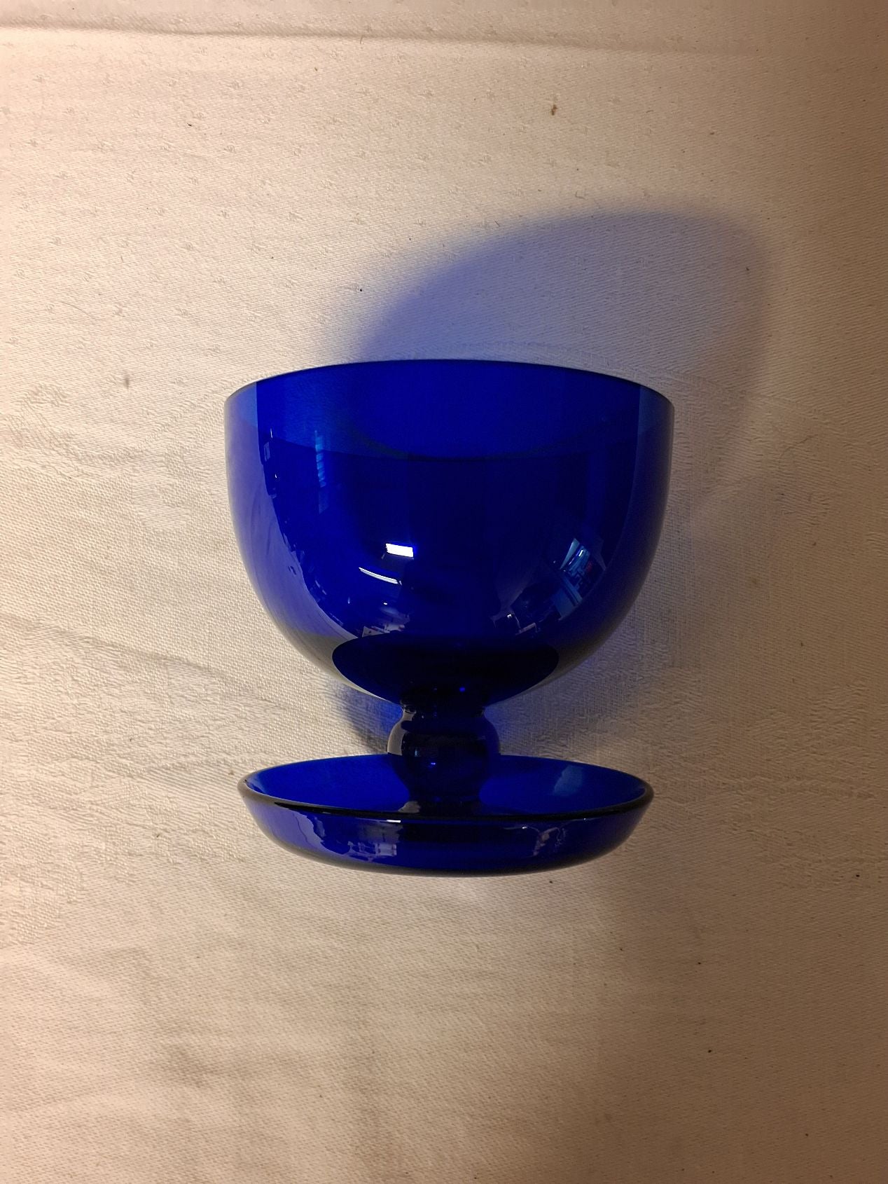 Blå glasdessertskål